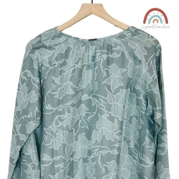 New! Prana Leonardo Peasant V Neck Woven Gauze Tencel Oversized Top Blouse - Picture 6 of 11